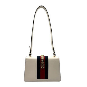 Gucci White Gold Metal Bag Sylvie Leather Shoulder